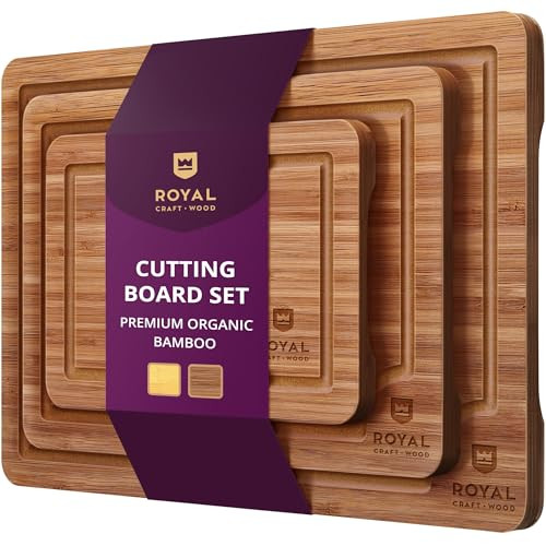 Royal Craft Premium Bamboo Cutting Board Set