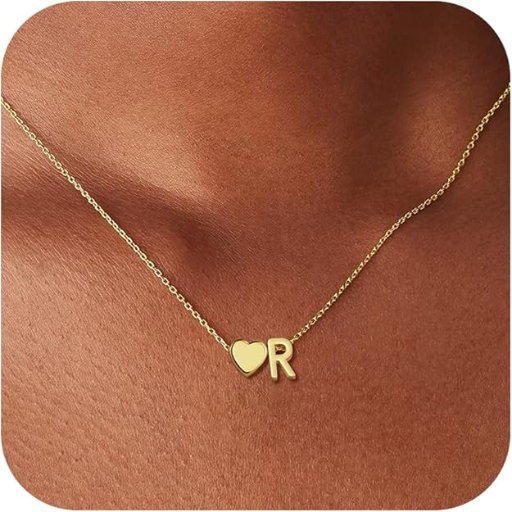 Decholly Heart Initial Necklace