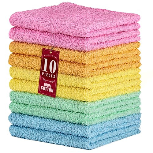DecorRack Washcloths, Assorted Colors, 10 Pack