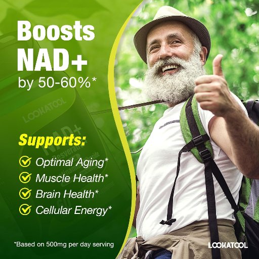 NAD+ Resveratrol Supplement, 60 Count