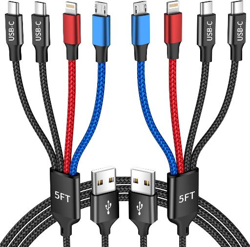 IDISON Dual Type-C 4 In 1 Charging Cable 2-Pack