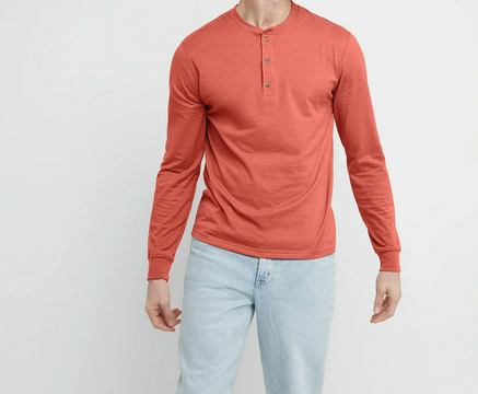Hanes Originals Men's Ringspun Cotton Long Sleeve Henley Shirt