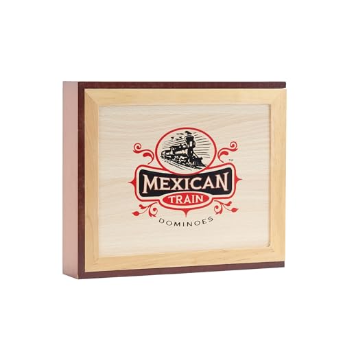 Front Porch Classics Mexican Train Domino Set in Wooden Collector Box