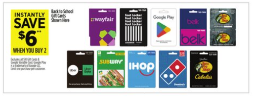 Dollar General Gift Card Discount (Subway, Dominos, Uber, IHOP & More)