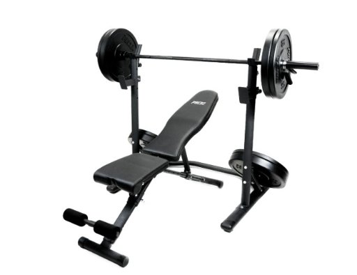 2-Piece Adjustable Olympic Weight Bench w/ Squat Rack
