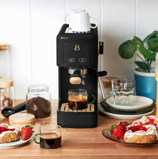 Beautiful by Drew Barrymore Slim Espresso Machine W/20-Bar Pressure