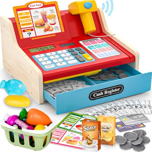 Maysida Wooden Toy Cash Register