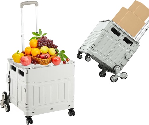 Foldable Utility Cart with Stair Climbing Wheels