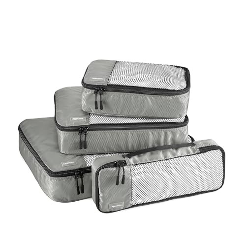 Amazon Basics 4-Piece Packing Travel Organizer Cubes Set