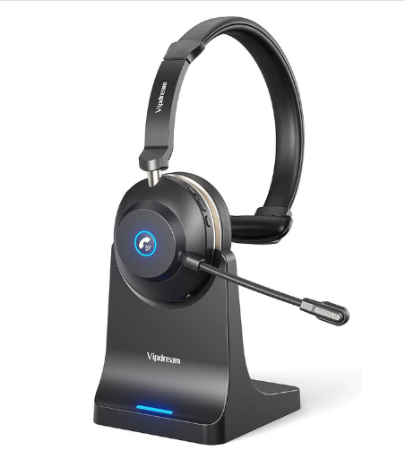 Wireless Headset with AI Noise Cancelling Mic