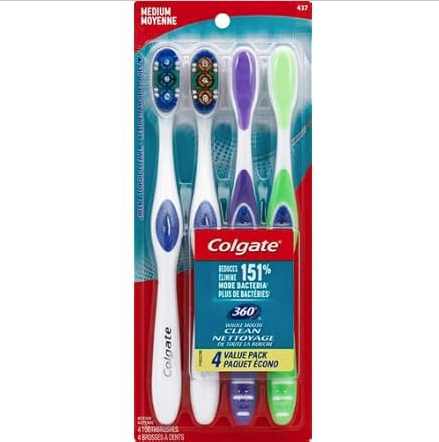 Colgate 360 Toothbrush Medium 4-Pack