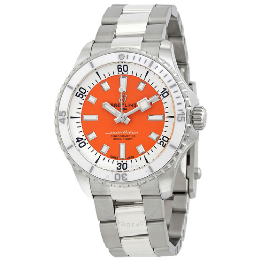 Breitling Superocean 36mm Orange Dial Automatic Watch