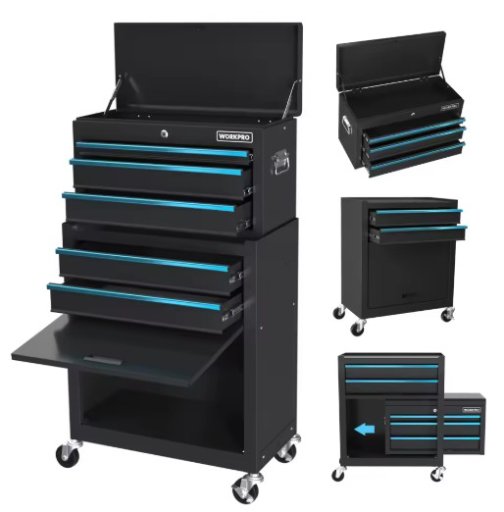 WORKPRO 24.5 Inch 5-Drawer Rolling Tool Storage Cabinet