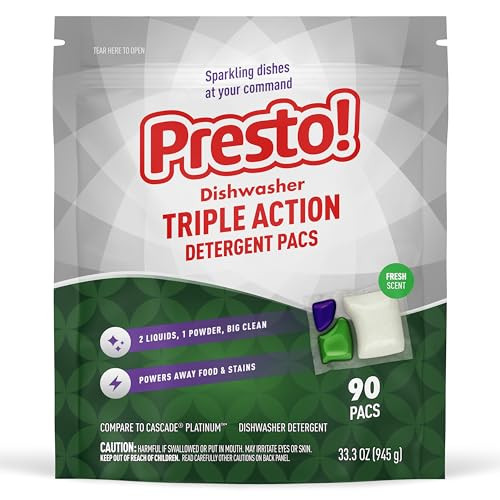 Presto! Triple Action Dishwasher Pacs, 90 Count