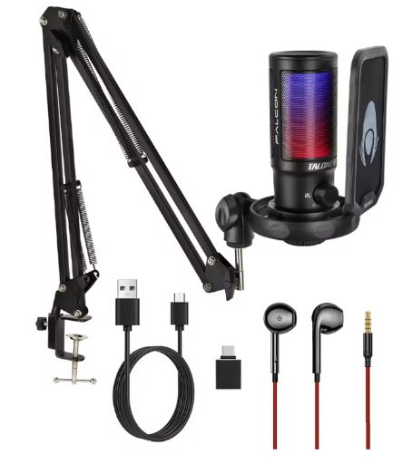 Talomen Gaming PC USB Microphone with Boom Arm