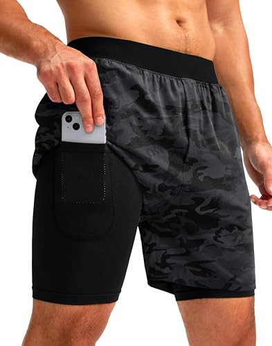 Soothfeel Men's 2 in 1 Running Shorts