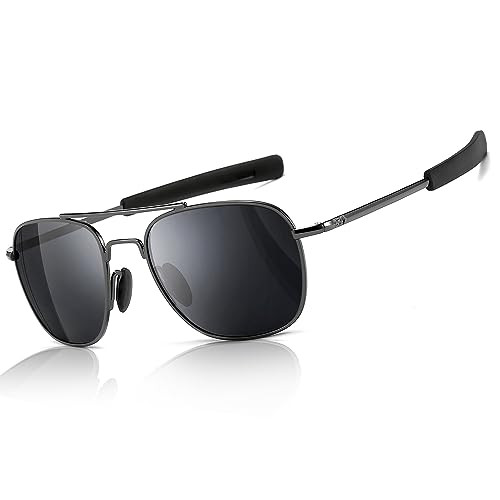 SUNGAIT Men's Military Style Polarized Pilot Aviator Sunglasses