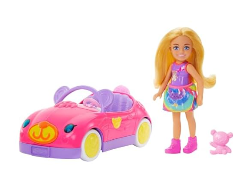 Barbie Chelsea Toy Car Set with Bear-Themed Convertible