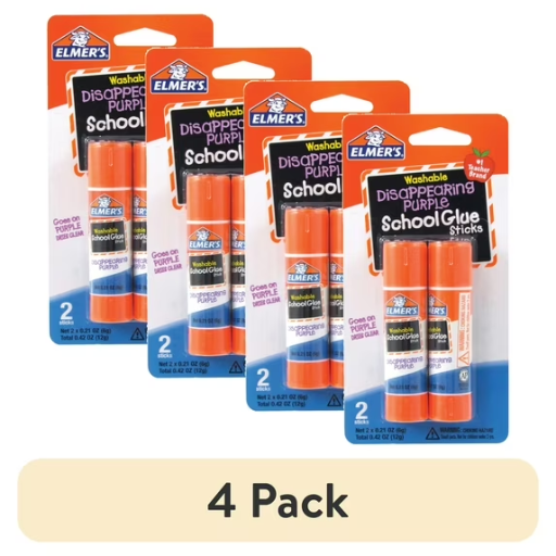 Elmer's Disappearing Purple School Glue Sticks 4-Pack