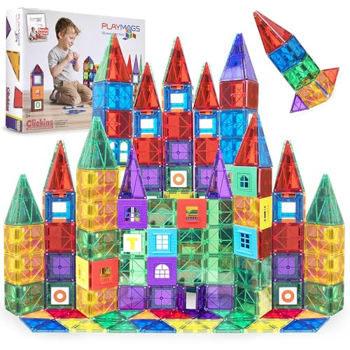 Playmags 3D Magnetic Tiles Building Blocks Set