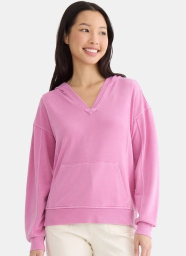 Time and Tru Women’s Split Neck Hoodie