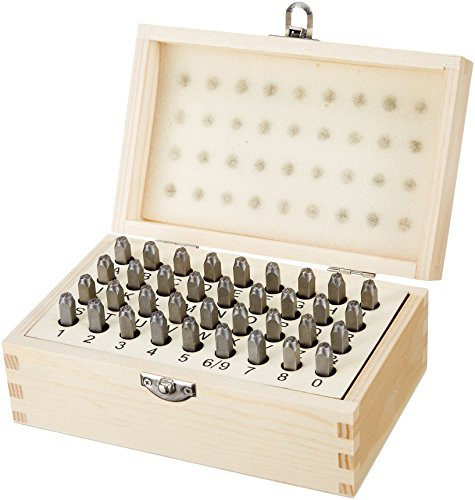 Amazon Basics Metal Alphabet and Number 36-pc Stamp Kit
