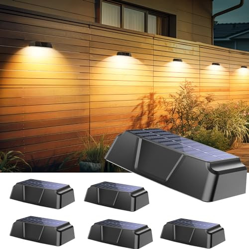 6 Pack Solar Fence Lights Outdoor
