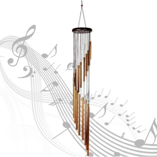 BSHAPPLUS 36-inch Gold Memorial Wind Chimes