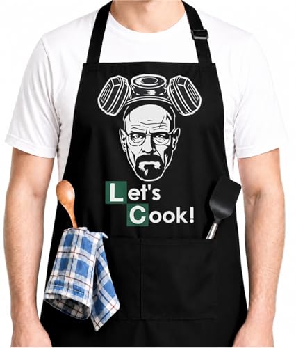365RUSTIC Let's Cook Movie-Themed BBQ Apron for Men (32.3" x 26")