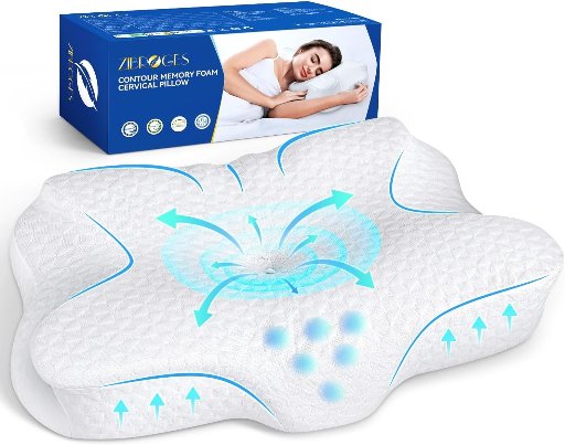 zibroges Memory Foam Cooling Cervical Pillow