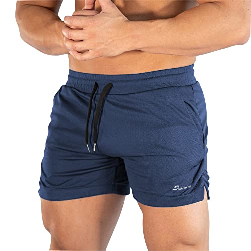 Surenow Mens Running Gym Shorts 3 Inch