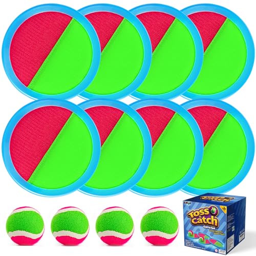 Toss and Catch Ball Set with 8 Paddles & 4 Balls