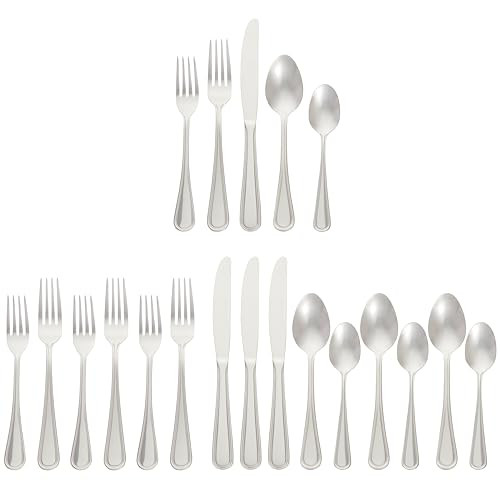 Amazon Basics 20-Piece Stainless Steel Flatware Set