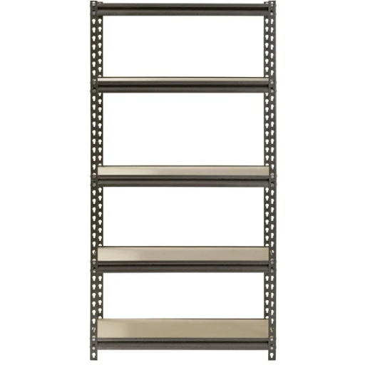 Muscle Rack 5-Shelf Steel Shelving, Silver-Vein, 12″ D x 30″ W x 60″ H