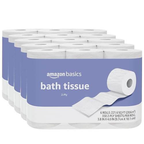 Amazon Basics 2-Ply Toilet Paper Rolls (30-Pack)