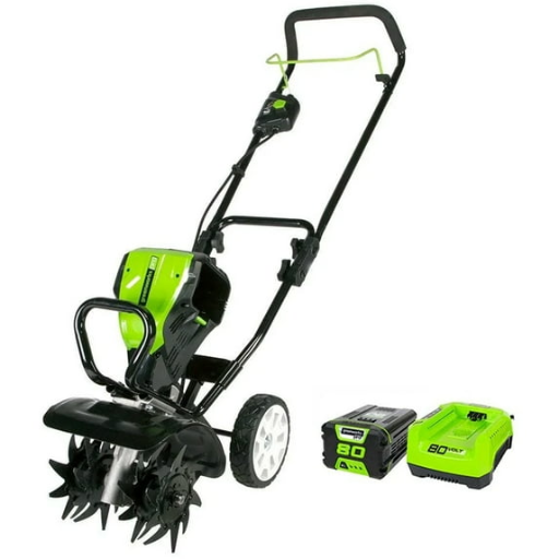 Greenworks 10-inch 80V Cultivator/Tiller with Battery and Charger