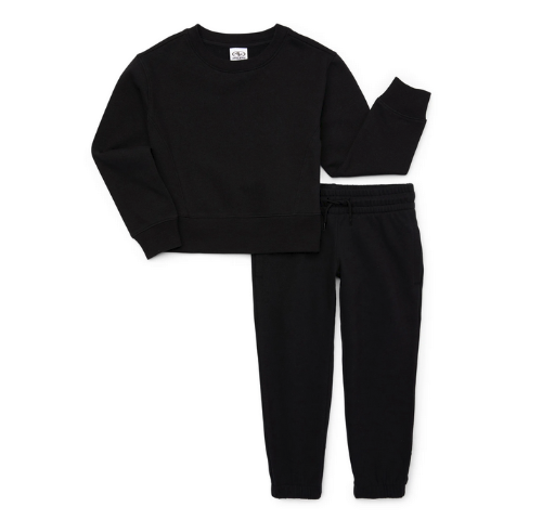 Athletic Works Girl’s Fleece Sweatshirt & Sweatpants Set