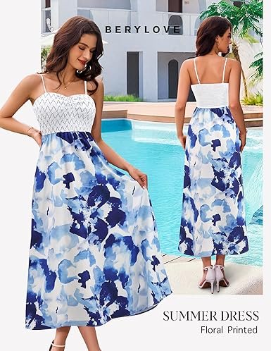 BeryLove Women’s Summer Floral Maxi Dress
