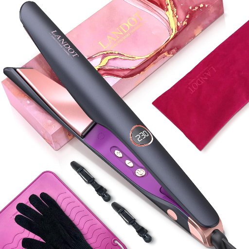 LANDOT 2-in-1 Hair Straightener and Curler