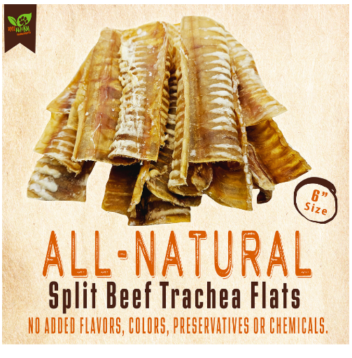 The Treat Shack® 6-Inch Split Beef Trachea Flats Dog Treats
