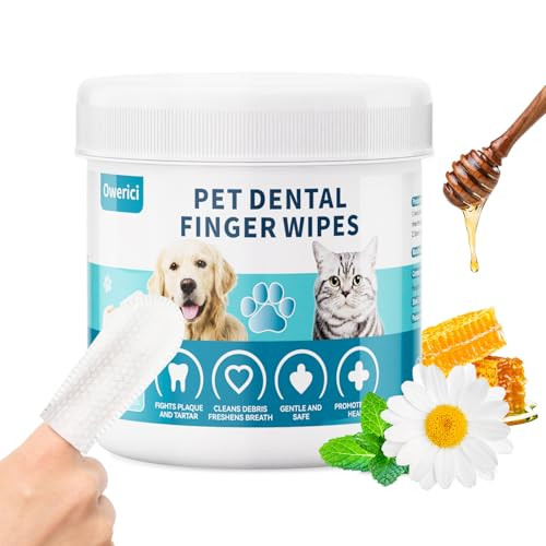 3-in-1 Pet Dental Finger Wipes, 60 Count