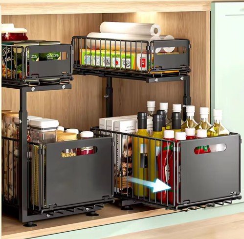2 Tier Pull Out Cabinet Organizer