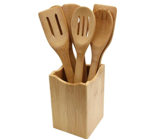 Oliva Italiana Organic Bamboo Kitchen Utensil Set