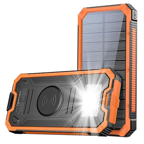 Solar Charger Power Bank with Wireless Charging