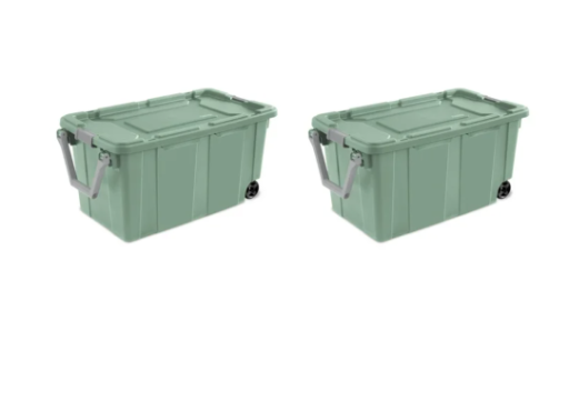 Sterilite 40 Gallon Wheeled Industrial Tote Set of 2