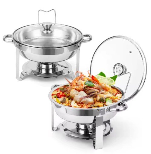 Stainless Steel Round Chafing Dish Buffet Set