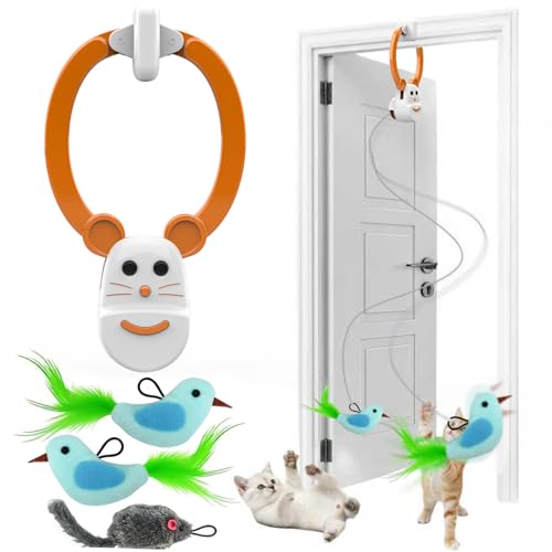 INKZOO Interactive Rechargeable Flying Bird Cat Wand Toy w/ Clamp Mount & 3 Attachments