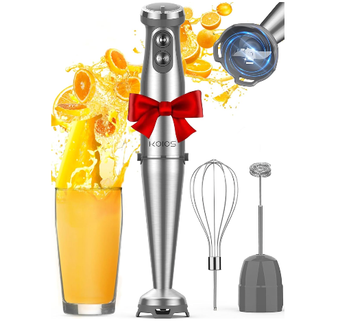 3-in-1 Immersion Blender, 1000W w/ Turbo Mode, Whisk and Milk Frother