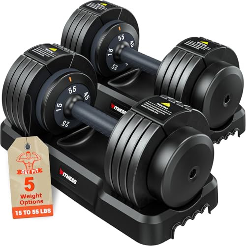 Rendpas Adjustable Dumbbells, 55-Pound Set