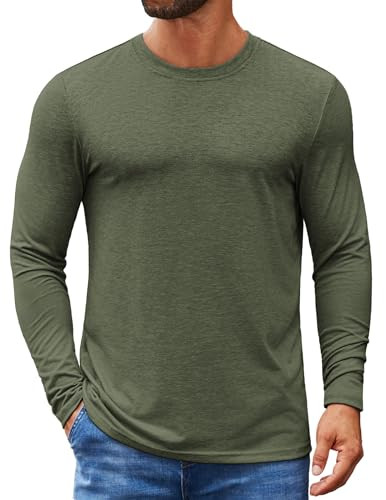 Men's Crew Neck Long Sleeve Casual Pullover Tee